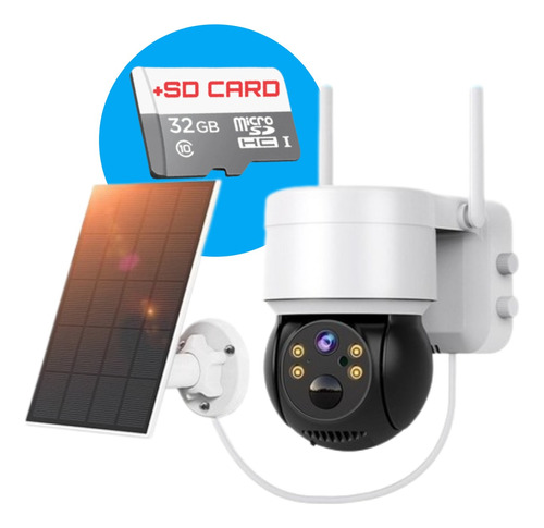 Câmera Segurança Hd Energia Solar Wifi Chip 4g C/cartão 32gb
