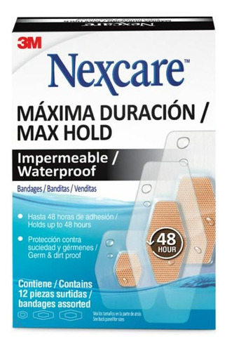 Nexcare Apositos Maxima Duracion, 12u De 2 Tamaños Nexcare