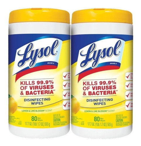 Toallitas Desinfectante Lysol Pack 2pza 