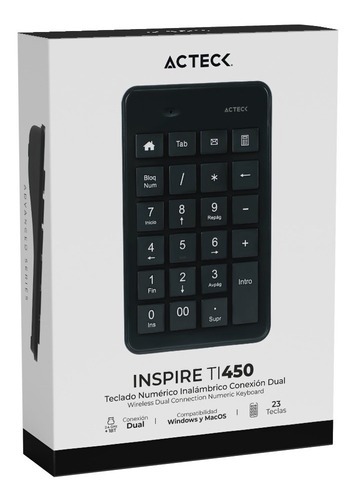 Teclado Numerico Inspire Pad Tn450 / Bt 5.0 Color Negro Kt