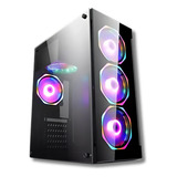 Gabinete Para Pc Gamer 4 Fans Rgb Lateral De Vidro Com Led