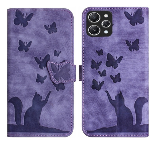 Exquisita Funda Con Diseño De Gato Y Mariposa For Xiaomi