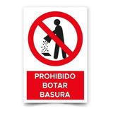 Señaletica Prohibido Botar Basura 45x30cm