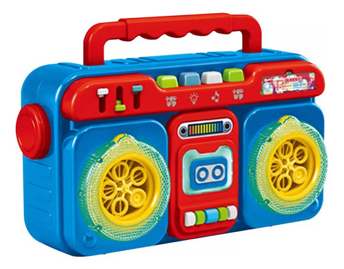 Radio Eletrico Infantil Solta Bolhas Sabao Bubble Radio Azul