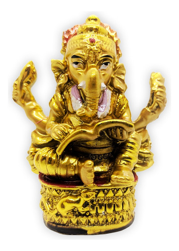 Estatuilla Ganesh Dorada India 8x5cm
