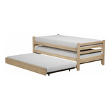 Cama Nido 1 1/2 Plaza Y Media Sin Lustre 90 X 190 Con Carro