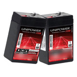 Par De Baterias 6v 4,5ah Unipower Nobreak Brinquedos Alarmes