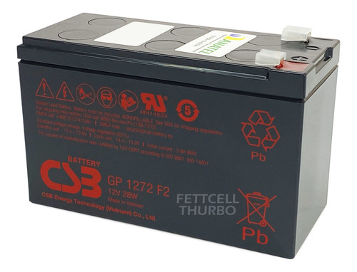 Bateria Csb Gp1272 28w Para Nobreak Apc Mt1270 (12v7ah/20hr)