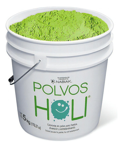 Cubeta Polvo Holi 5kg Frutal Olor Color Carreras Evento 1pz Color Verde Manzana