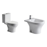 Juego De Baño Ferrum Veneto Inodoro Largo Bidet Tapa Suave