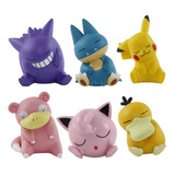 6 Figuras Colección Dormidos Pikachu Gengar Munchlax Set 