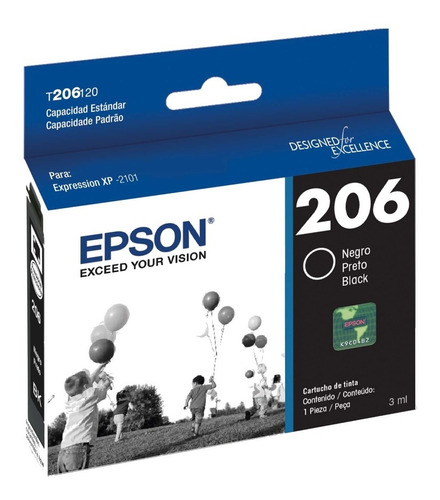 Combo Cartucho Epson T206 Negro + Colores Originales