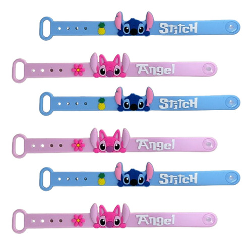 Pulseira Stitch E Angel Emborrachada - Lilo E Stitch Disney