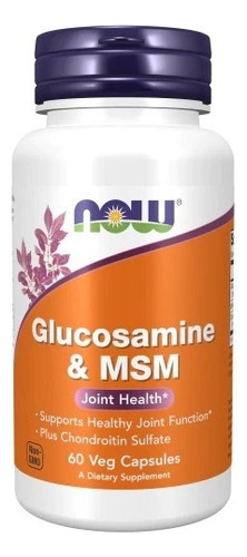 Now Foods Glucosamina 1100mg Y Msm 500mg 60 Vegcaps Sin Sabor