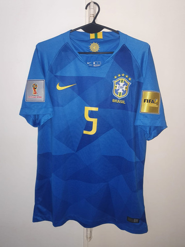 Camiseta Seleccion Brasil Nike Azul 2018 #5 Casemiro T.xl