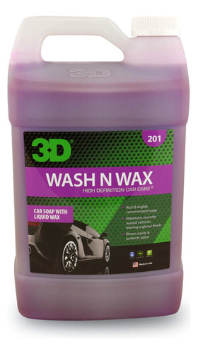 Shampoo Con Cera Para Autos 3d Wash N Wax Alta Espuma 1 Gal