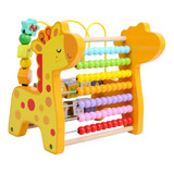 Brinquedo Educativo Montessori Desenvolvimento Criança Ábaco Cor Amarelo