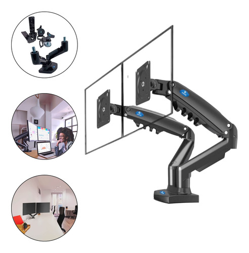 Suporte Duplo Para Monitores 17 A 27 Pol Pistao A Gas Oniste