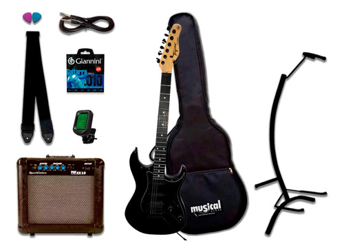 Guitarra Tagima Tg-520 Tg 520 Bk Kit Com Amp Completo