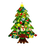 Árvore De Feltro De Natal Com Luzes Led Decoradas Para