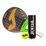 Kit Pala De Pádel Joma Rookie Verde + Tubo De 3 Pelotas