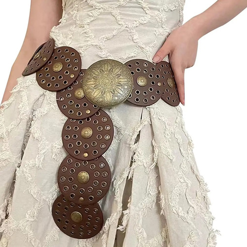 Cinturón Vaquero Mujer Cinto Ancho Bohemio Vintage
