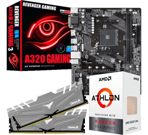 Kit Upgrade Gamer - Atlhom 3000g + A320m + 8gb 3200mhz Rgb