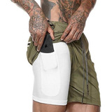 Short Doble 2 En 1 For Correr Con Lycra Y Bolsillo Interno