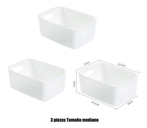 Set 3 Caja organizador Plástica Blanco 3 Size 