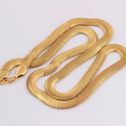 Collar De Cadena De Serpiente De Oro Amarillo De 18 Quilates
