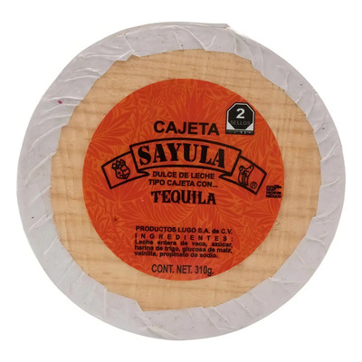 Cajeta Sayula Lugo Redonda De Madera Jumbo Con Tequila 280 G | Meses sin interés