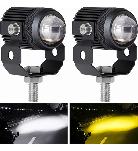 1 Par Faros De Lupa Doble Color Alta/baja Para Auto Moto 60w