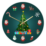 Reloj De Pared Redondo De Navidad Para Decoración De Fiesta