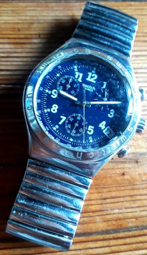 Reloj Swatch Iron Big 1996 Azul Chrono Crono