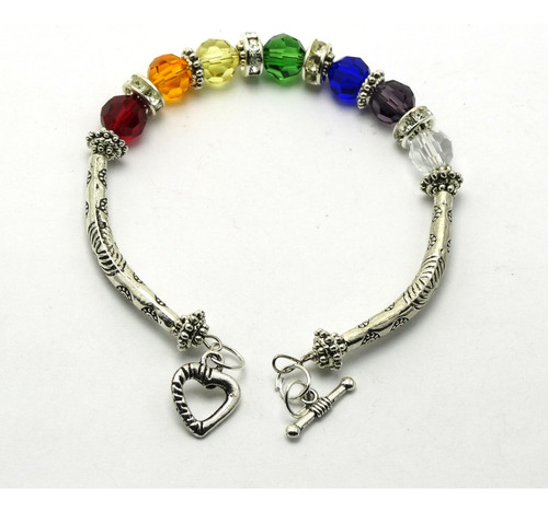 Pulsera 7 Swarovski Color 7 Chakras - Broche - Ref:007