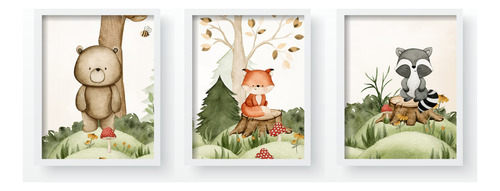 Quadros Decorativo Infantil Safari Bosque Bebê Qd374