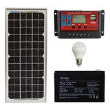 Kit Solar 10wp Iluminación Con Una Lampara De Led 12v 5watts