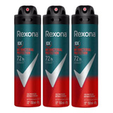 Desodorante Aero Rexona Men Antibacteriano Masc - Kit C/3