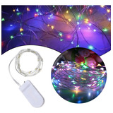 Kit 10 Fio Fada Cordão Cobre Luz Cores  1m 10 Leds Decoração