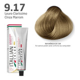 Coloraçao Itallian Color 9.17 Louro Clarassimo Marrom Frio Tom 9.17 Loiro Claríssimo Cinza Marrom