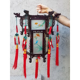 Antigua Lampara Colgante Tradicional China Pintada Mano 50cm