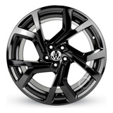 Jogo De Rodas Aro 17 5x100 Polo Gts Virtus Fox R94 + Bicos Cor Black Piano 5x100