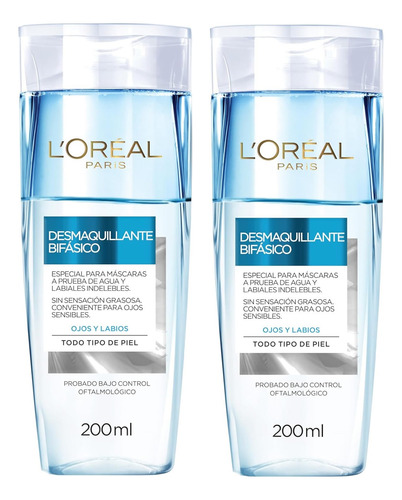 2 Desmaquillante Bifásico L'oréal Paris 000322314 De 200ml.