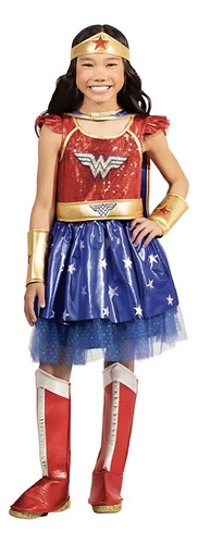 Disfraz De Mujer Maravilla Para Niña Original Dc Comics Importado