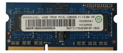 Memoria Ram 4gb 12800s Ddr3 Pc3l Rmt3170me68f9f-1600 Ramaxel