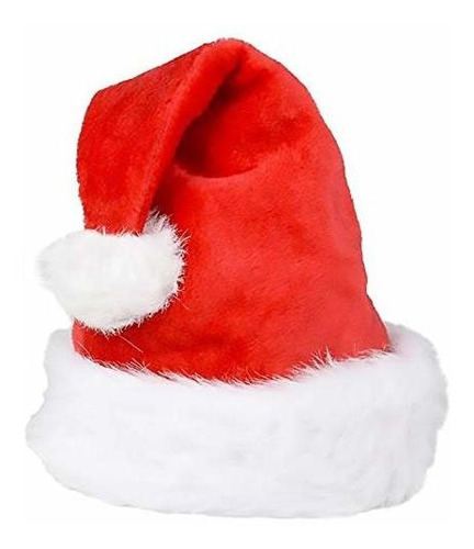 Sombrero De Papá Noel Rojo Navideño, Felpa Suave, Sombrero D