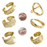 Wainis 6 Piezas De Anillos Abiertos De Oro Grueso Para Mujer