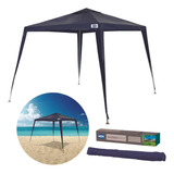 Tenda Gazebo Praia 3 M X 2,40 M Encaixe Em Ráfia Azul Mor