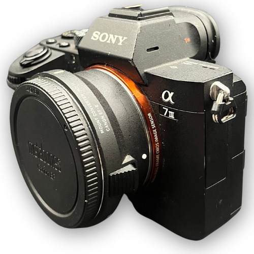 Sony A7iii Corpo C/ Adaptador Sigma Para Canon Ef 2 Baterias