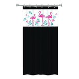 Cortina Para Box De Banheiro Preta Visor Flamingo Com Gancho
